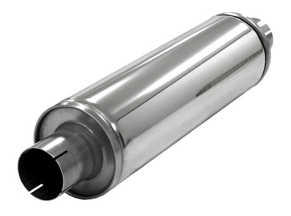 demper SLIM rond 125 L=420mm 2,5 inch (63,5mm) Simons RVS