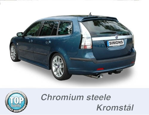 Simons Uitlaatsysteem af kat. Saab 9-3 2003-2004