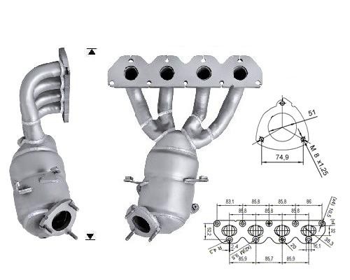 Opel ASTRA 1.6i 16V 1598 cc 85 Kw / 116 cv Z16XER Magnaflow CAT