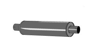 demper MIDI rond 100mm L=420mm 1 3/4 inch (44,5mm) Simons Staal