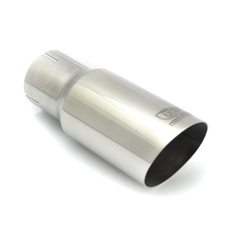 Ulter Sport Uitlaatsierstuk - Rond Ø80mm Schuin - Lengte 180mm  - Montage ->50mm - RVS