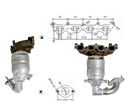 Ford FIESTA 1.6i 16V 1596 cc 74 Kw / 101 cv ZH16 Magnaflow CAT B