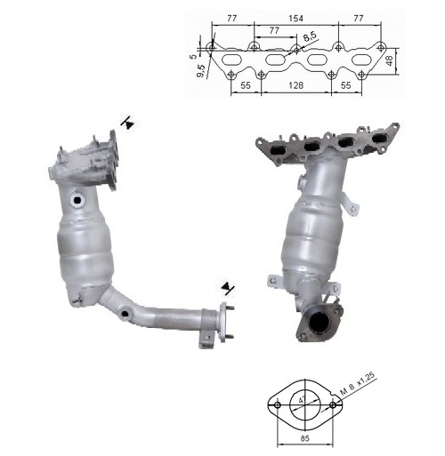 Fiat IDEA 1.2i 16V 1242 cc 59 Kw / 80 cv 188A5000 Magnaflow CAT