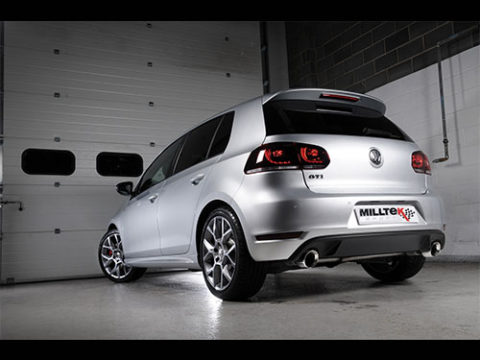 Milltek VW Golf VI GTI 2.0 TSI dual cat-back systeem met 100mm G