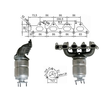 Opel SIGNUM 1.8i 16V 1796 cc 92 Kw / 125 cv Z18XE Magnaflow CAT