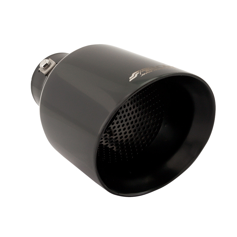 Simoni Racing Uitlaatsierstuk Rond/Schuin RVS Zwart - Ø115xL210mm - Montage 38-63mm