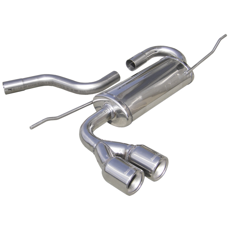 100% RVS Sportuitlaat  Seat Leon 1P 1.4TSi (125pk) 2010- 2x80mm