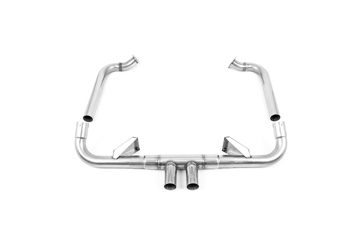 Porsche Cayman 718 GTS 2.5T Rear Silencer Delete System with Polished GT-100 Trims