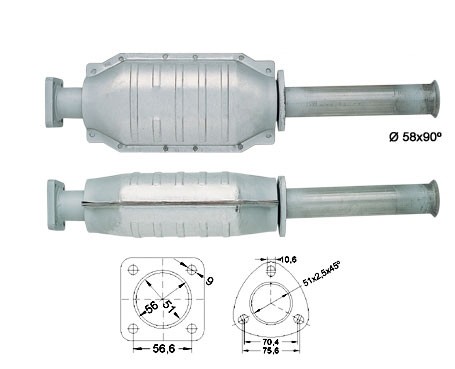 Lancia DELTA 1.6ie 1581 cc 56 Kw / 76 cv 835C1.000 Magnaflow CAT