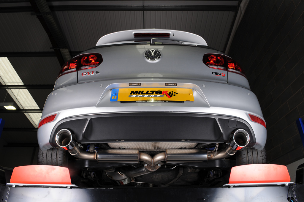 Milltek VW Golf VI GTI 2.0 TSI dual cat-back systeem met 100mm G