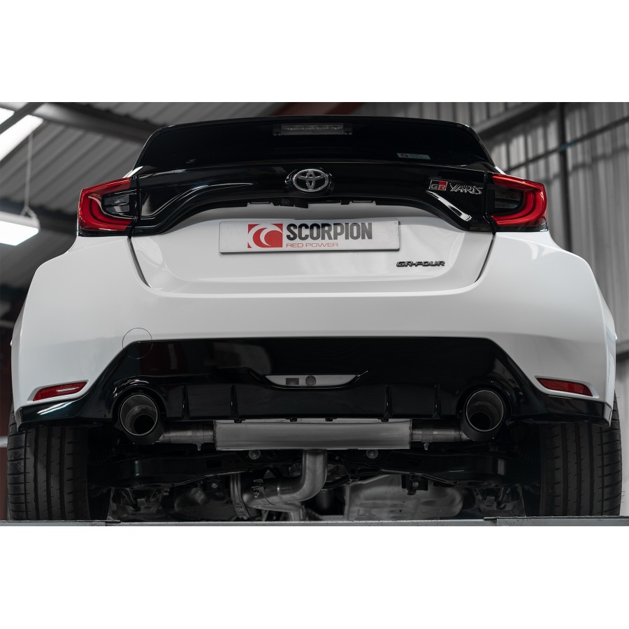 Scorpion uitlaat Toyota gr Yaris cabon fibre & resonerend