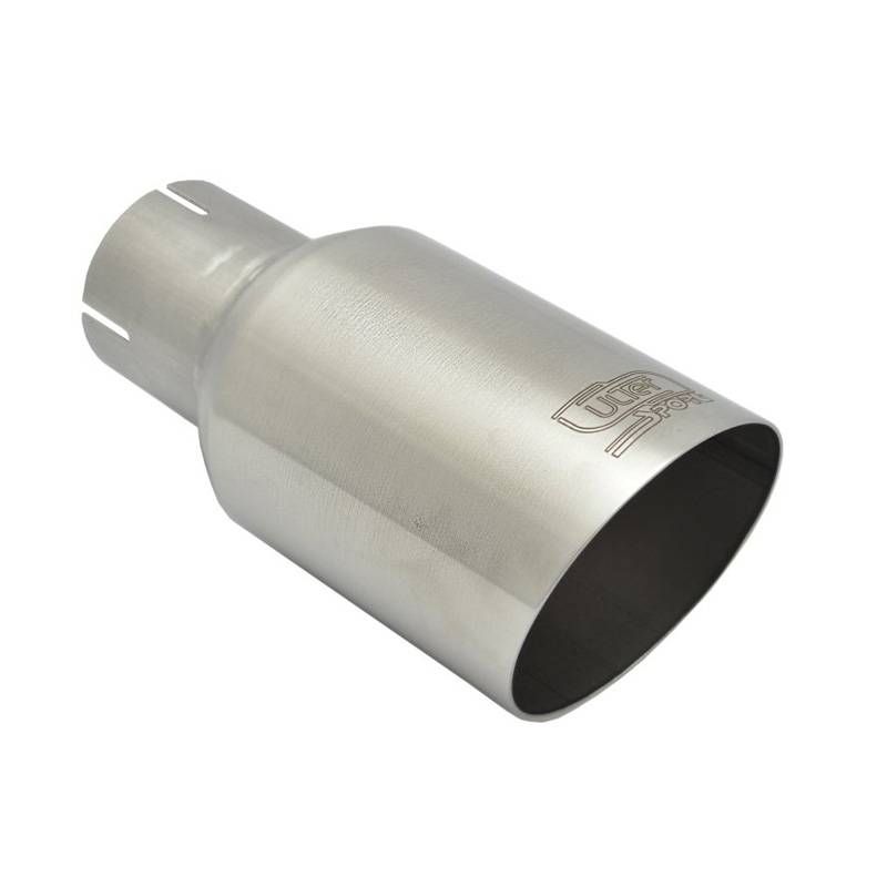 Ulter Sport Uitlaatsierstuk - Rond Ø90mm Schuin - Lengte 180mm  - Montage ->50mm - Geborsteld RVS