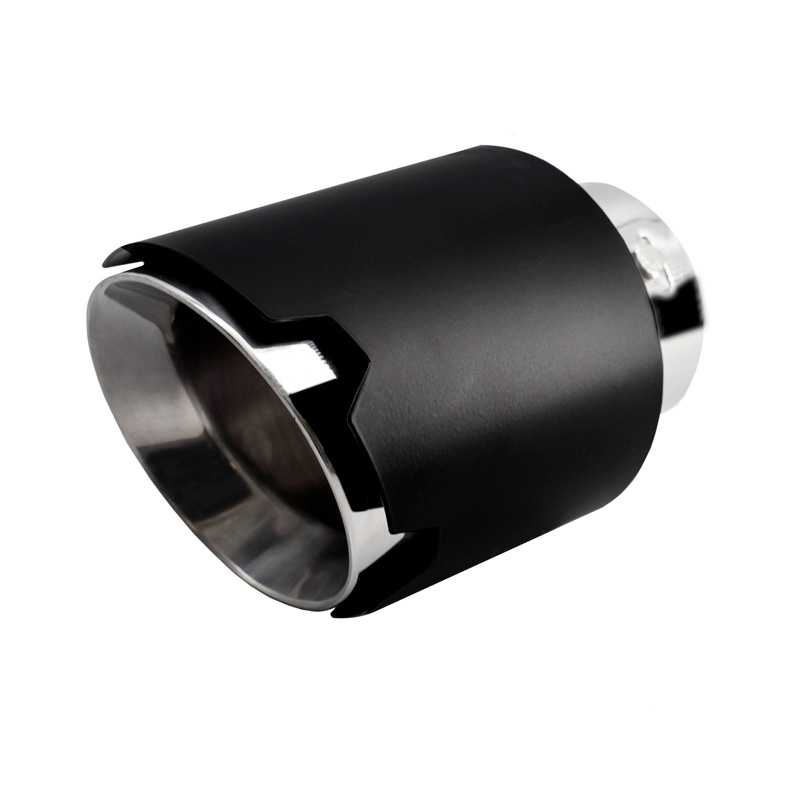 Simoni Racing Uitlaatsierstuk Rond/Schuin Matzwart+RVS - Ø116xL170mm - Montage 42-74mm