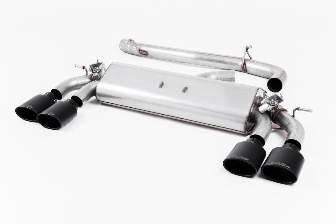 Milltek Cat-back VW Golf Mk7.5 R 2.0 TSI 310PS (Non-GPF Equipped Models Only) cerakote zwart ovale t
