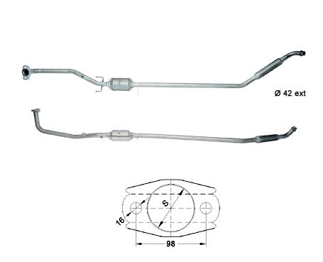 Toyota PASEO 1.5I 16v 1497 cc 66 Kw / 90 cv 5EFE Magnaflow CAT B