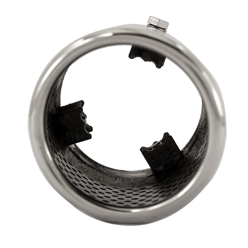 Simoni Racing Uitlaatsierstuk Rond/Schuin RVS - Ø76xL128mm - Montage ->68mm