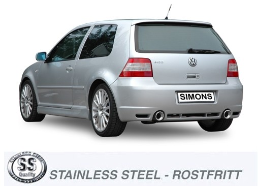Simons Dual Power Uitlaatsysteem af kat. VW Golf IV 2002-2003