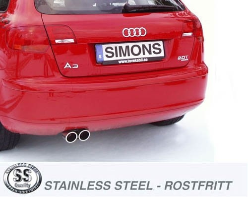 Simons Einddemper Audi A3 Quattro 8P 2005>
