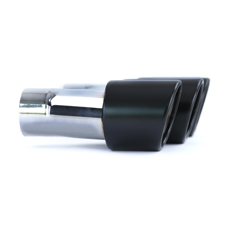 Uitlaat Sierstukken RVS universeel 89mm dubbel zwart