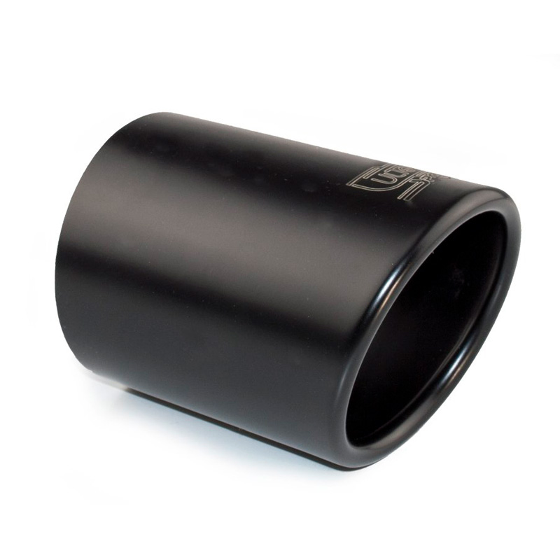 Ulter Sport Uitlaatsierstuk - Rond Ø90mm Schuin - Lengte 120mm - Montage 65-80mm - Zwart RVS