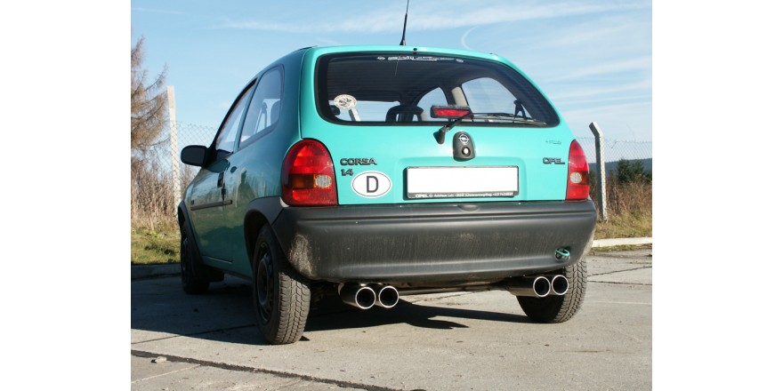 Opel Corsa B Einddemper Uitgang rechts/links 60mm - 2x80 Typ 13
