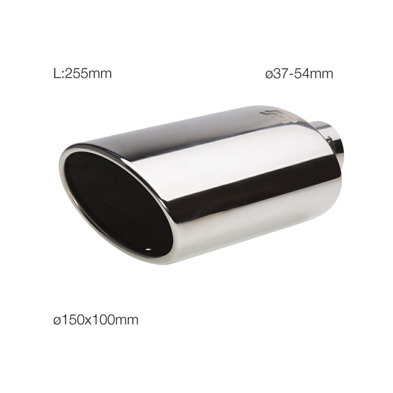Simoni Racing Uitlaatsierstuk Ovaal/Schuin RVS - 150x100xL250mm - Montage ->54mm