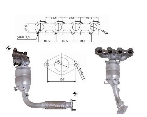 Ford KA 1.3i 8V 1299 cc 51 Kw / 69 cv A9AJA / A9AJB Magnaflow CA