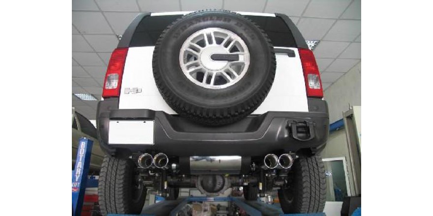 Hummer H3 Einddemper dwars Uitgang rechts/links - 2x100 Typ 25 r