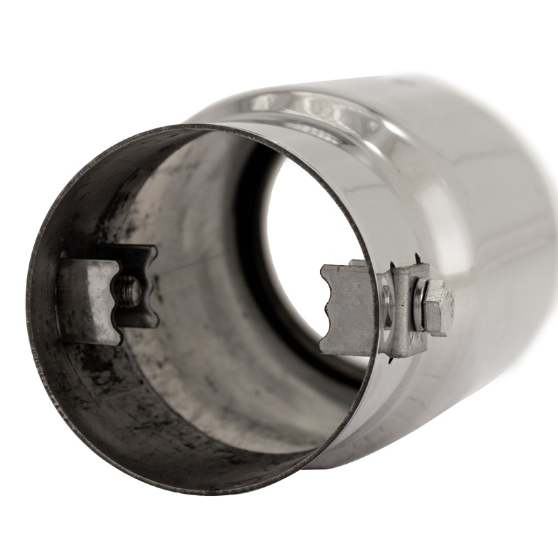Simoni Racing Uitlaatsierstuk Ovaal/Schuin RVS - 77x72xL140mm - Montage ->62mm