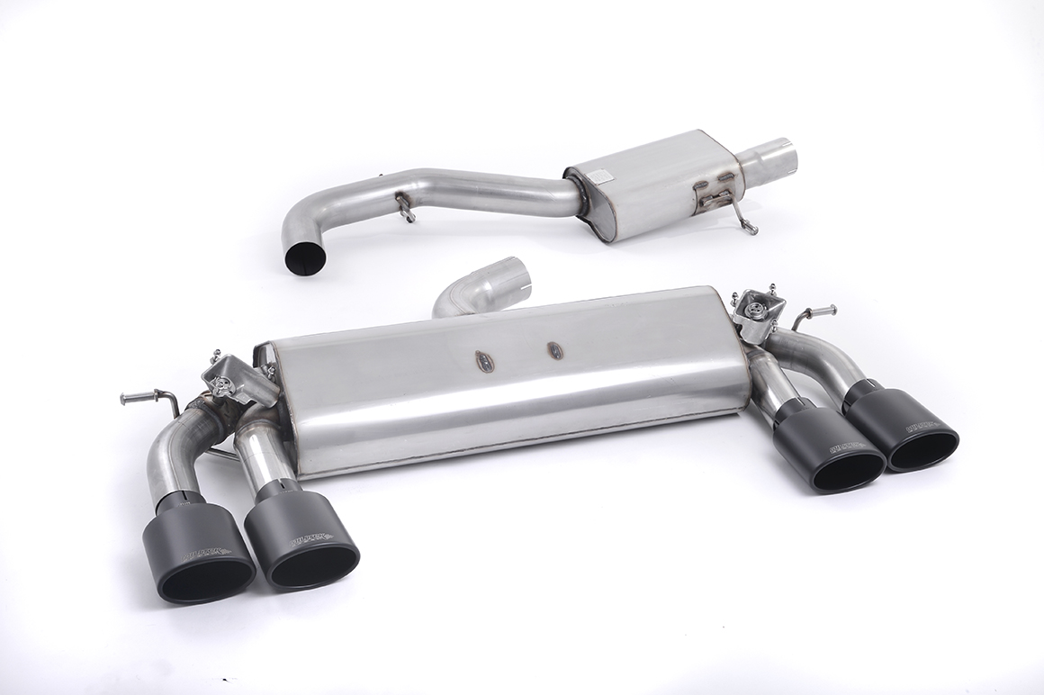 Milltek Cat-back VW Golf MK7 R 2.0 TSI 300PS Cerakote zwart whit oval tips