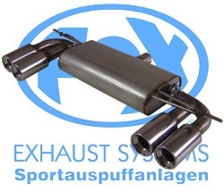 FOX RVS Einddemper VW Golf V, Duplex, keuze uit 54 eindstukken