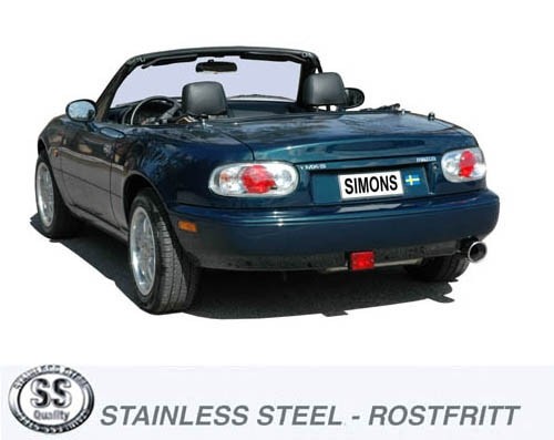 Simons Uitlaatsysteem af kat. Mazda MX5 NB 1998-2005