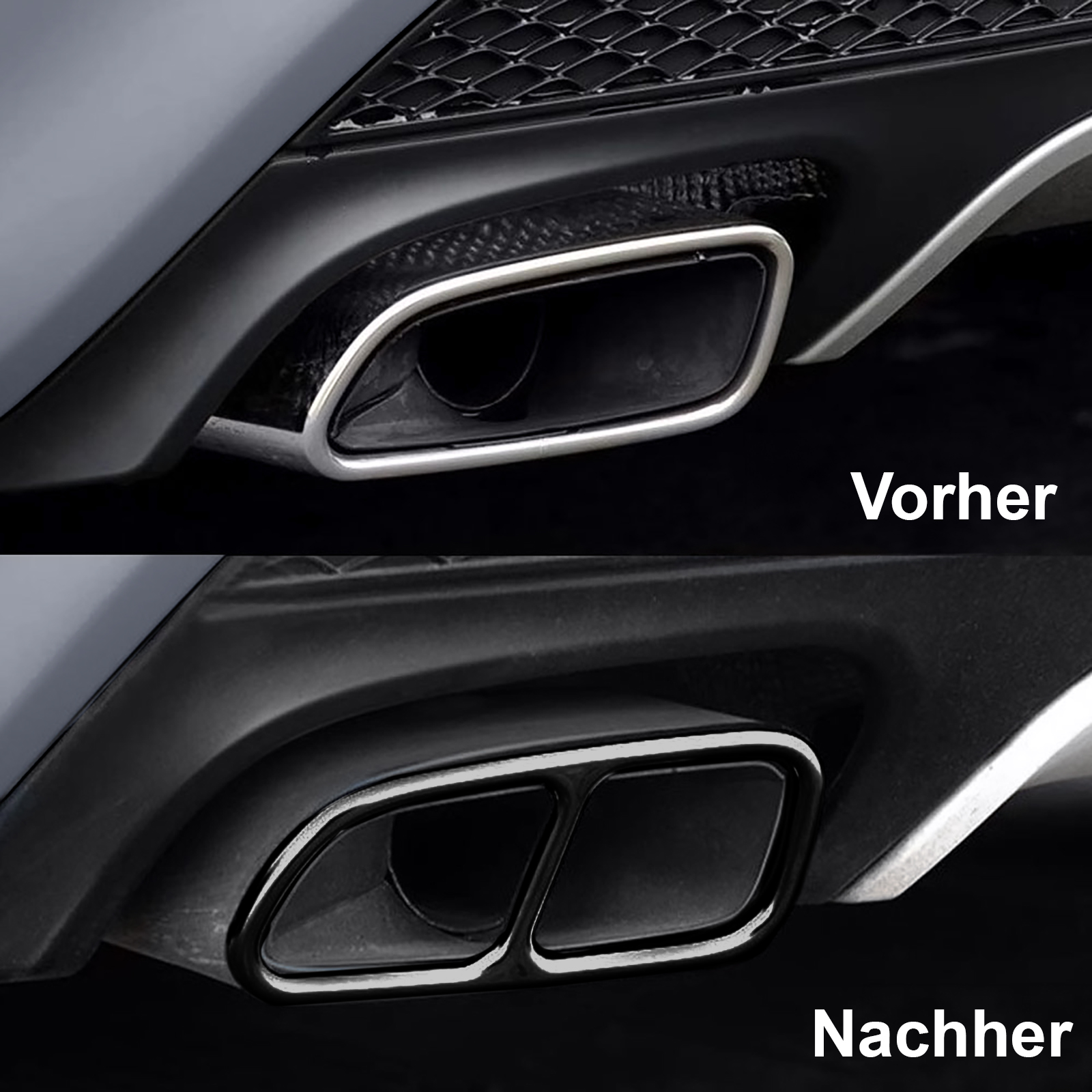 Uitlaat Sierstukken Mercedes SLK R171 08-11 Zwart