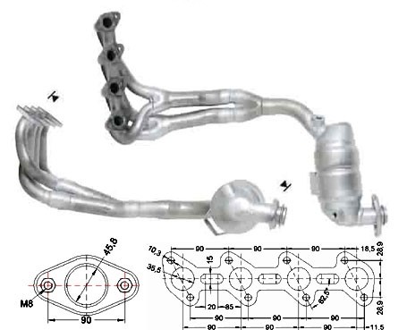 Mercedes A190 1898 cc 92 Kw / 125 cv W168 Magnaflow CAT Bouwjaar