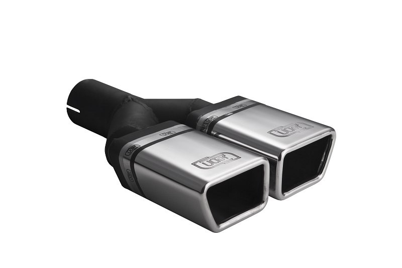Uitlaatsierstuk dubbel vierkant 60mm RVS ultersport