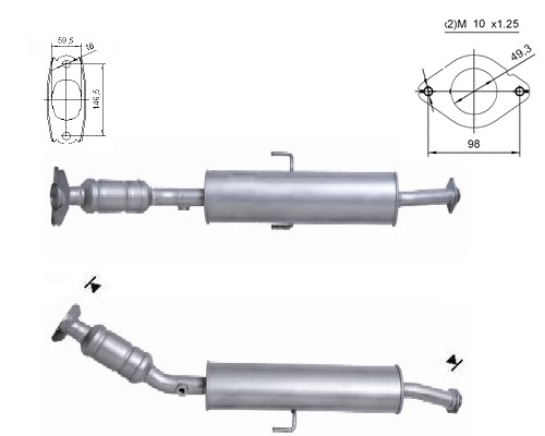 Toyota AURIS 1.6i 16V 1598 cc 91 Kw / 124 cv 1ZR Magnaflow CAT B