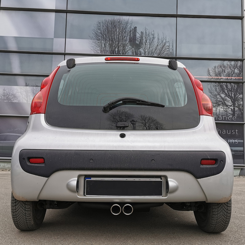 Uitlaat  Toyota Aygo, Citroen C1 & Peugeot 107 2005-2014 - midden sierstukken 70mm