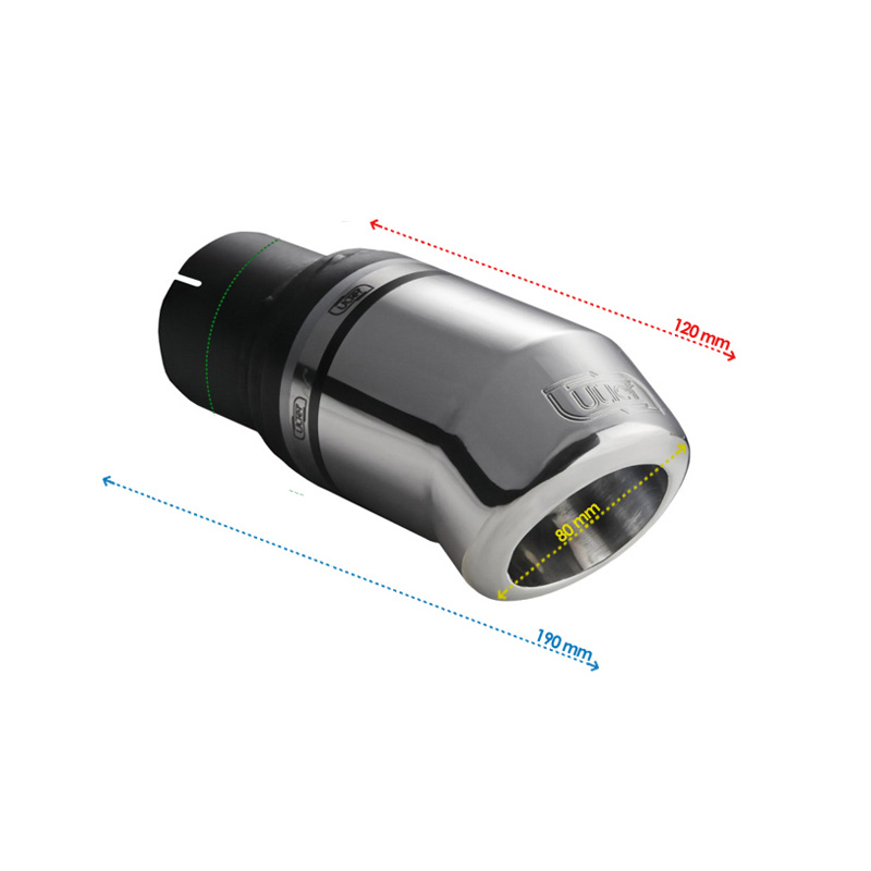 Ulter Sport Uitlaatsierstuk - Rond Ø80mm Down - Lengte 120mm - Montage ->60mm - RVS