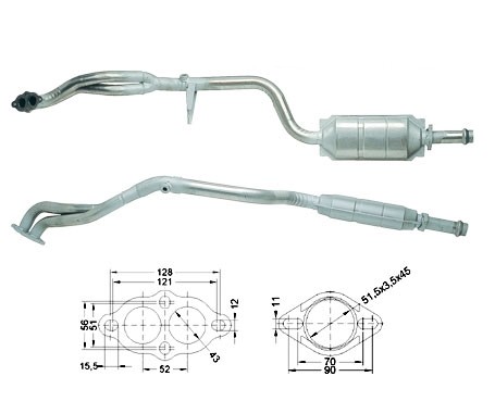 BMW 518i 1796 cc 85 Kw / 116 cv M40 E34 Magnaflow CAT Bouwjaar: