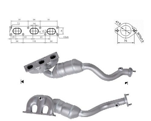 BMW 730i 3.0i 24V 2979 cc 170 Kw / 231 cv M54 E65 Magnaflow CAT