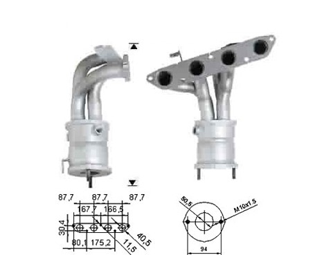 MG MG ZS 1.4i 16V 1396 cc 76 Kw / 103 cv 14K4F Magnaflow CAT Bou