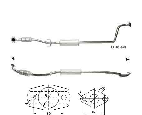 Toyota YARIS 1.0i 16V 998 cc 50 Kw / 68 cv 1SZ-FE Magnaflow CAT
