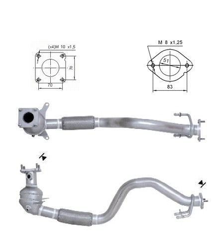 VW GOLF V 1.4i 16V FSI 1390 cc 66 Kw / 90 cv BKG Magnaflow CAT B