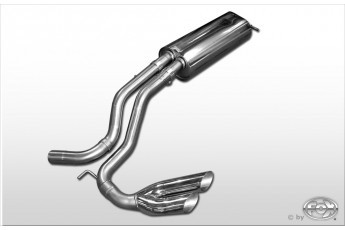 VW Golf IV 3-drsig Einddemper Side Pipe - 2x70 Typ 10 Uitgang vo